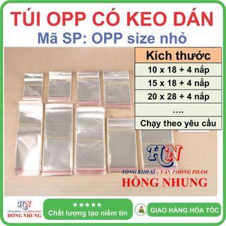 100 gram túi OPP có keo dán loại trong suốt - Chất liệu nilon dai, bóng đẹp, chắc chắn, chuyên đóng hàng