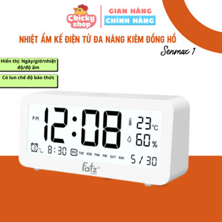 Nhiệt ẩm kế điện tử đa năng trong nhà kiêm đồng hồ báo thức cho bé Senmax 1 Fatzbaby FB8826WS