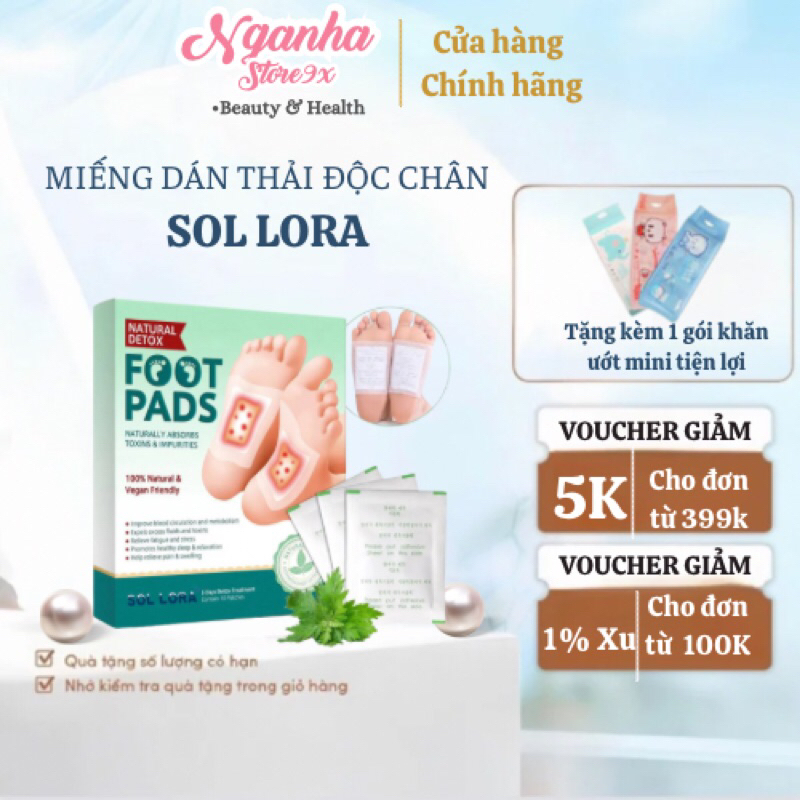 [HÀNG XỊN ] MIẾNG DÁN THẢI ĐỘC CHÂN SOL LORA -GIÚP NGỦ NGON THANH LỌC CƠ THỂ -GIẢM NHỨC MỎI
