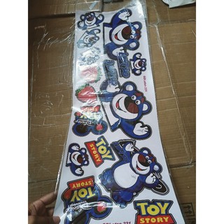 Bộ tem dán xe Gấu Toy lớn cao 30cm dài 1 mét màu xanh đậm