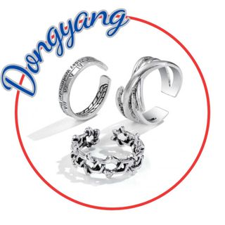 Set 3 nhẫn madeline phong cách hiện đại cá tính cho nam nữ n03
