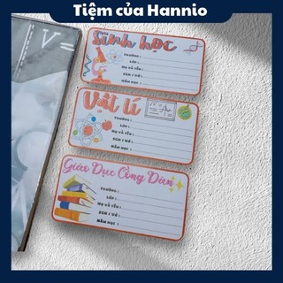 Nhãn vở môn học thiết kế ver 1.0 tiện gọn, đáng yêu, dễ thương cho học sinh từ cấp 2 đến cấp 3