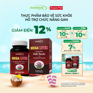 MUA 6 TẶNG 1 - Viên uống bổ gan, giúp mát gan, giải độc gan, hạ men gan MegaLiver Hotchland Nutrition - Hộp 30 viên