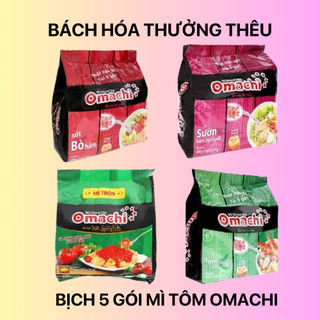 Bịch 5 Gói Mì Tôm Omachi Xốt Bò Hầm - Sườn Hầm 80g