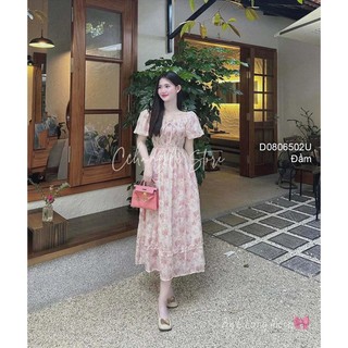 Đầm xòe voan tay phồng nhún ngực sang trọng VIENS STORE