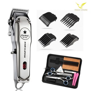 Tông Đơ Cắt Tóc Chuyên Nghiệp KEMEI 1996 Thép Nguyên Khối Tặng Bộ Kéo Xịn + Phụ Kiện, Máy Hớt Tóc Dành cho Thợ Tóc