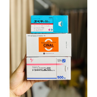 "Set 3 món" Tinh chất viên dưỡng trắng da mờ nám transimin, vitamin c cinal, vitamin e 50mg nhật bản