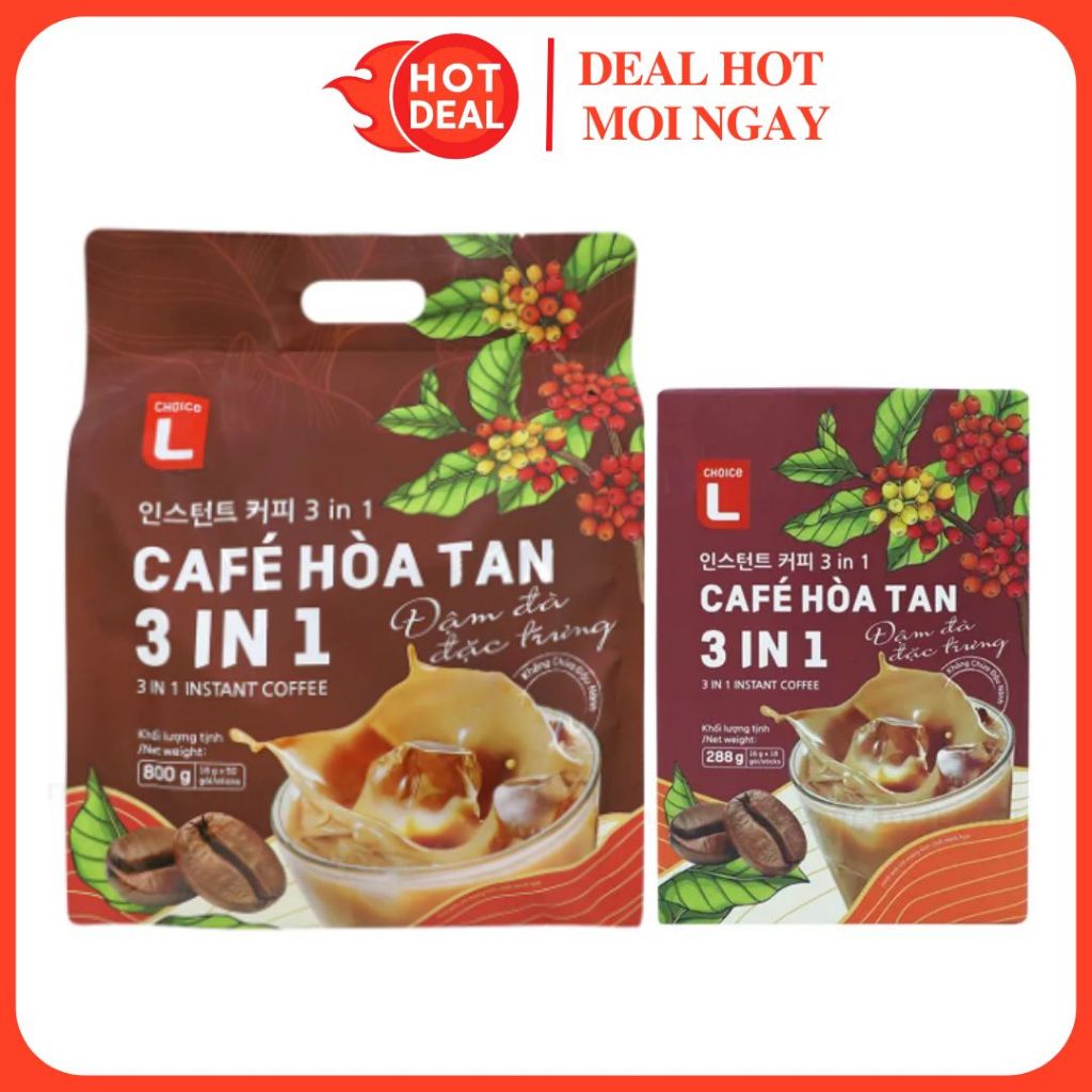 Cà Phê Hòa Tan 3IN1 LOTTE MART (50 Gói 16Gram)