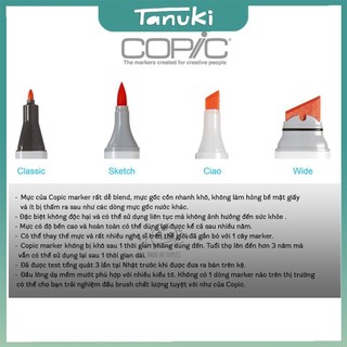 [TANUKI ART] Copic marker Ciao (Cây Lẻ) Bảng 2