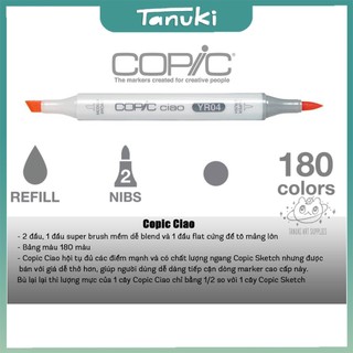 [TANUKI ART] Copic marker Ciao (Cây Lẻ) Bảng 2