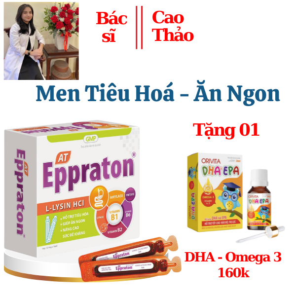 Siro Ăn Ngon Eppraton - Giúp Ăn Ngon, Hỗ Trợ Tiêu Hóa, Nâng Cao Sức Đề Kháng Hộp 25 Ống