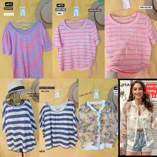 áo thun len sọc,áo khoác hoa ,áo crop cột.S875