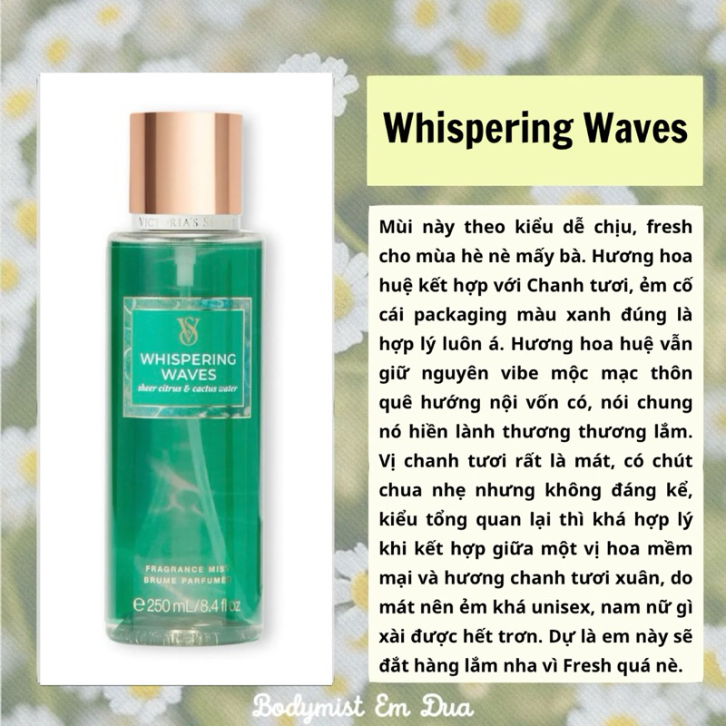 [BODYMIST] Xịt Thơm Toàn Thân - WHISPERING WAVES - Em Dứa
