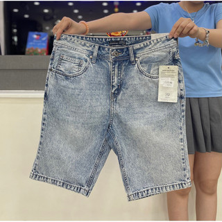 THE BLUES - Quần Short Jeans Nam 22-002 Wash Sáng #BLUE EXCHANGE#. HOT