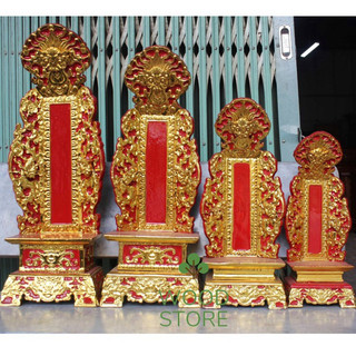 Bài vị thờ gia tiên linh vị mặt phù đồ thờ cúng gỗ mít 4 cỡ bài vị cao 41,51,61,67