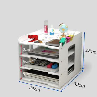 Kệ tài liệu hồ sơ giấy A4 để bàn chất liệu gỗ nhựa cao cấp chịu lực chống cong vênh mối mọt  - MS 07 Win Decor