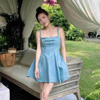 Váy Bò Denim Cúp Ngực 2 Dây Tết Sợi Thừng, Tôn Dáng, Phong Cách Nữ Tính, NM905105