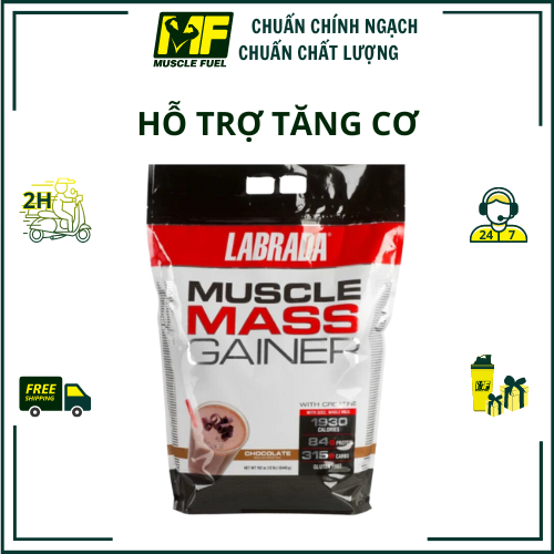 Muscle Mass Gainer Labrada 16 liều dùng. Tăng cân tăng cơ hiệu quả kèm enzym, vitamin và khoáng chất