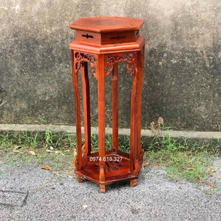 Đôn chiện lục giác gỗ lim kê bày chậu cây cao 40,50,60,70,80cm