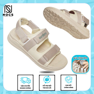 GIÀY SANDAL NỮ S4 2 QUAI LIỀN XÉ DÁN MÀU BE KEM ĐẾ PHYLON SIÊU ÊM SIÊU BỀN (NOCS)