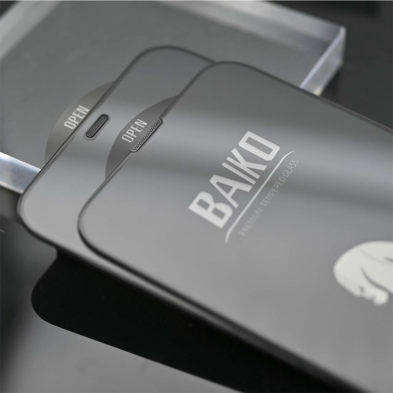 Kính cường lực iphone BAIKÔ, khung tự dán trong suốt, 21D, tự hút bụi full màn siêu dẻo, chống bụi màng loa - Panda | BigBuy360 - bigbuy360.vn