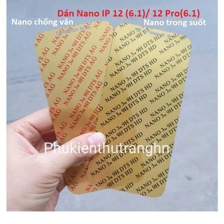 IP 12 (6.1)/ 12 Pro (6.1) - Dán cường lực dẻo Nano 3M mặt trước siêu bên chống va đập chống xước chống sứt mẻ cạnh