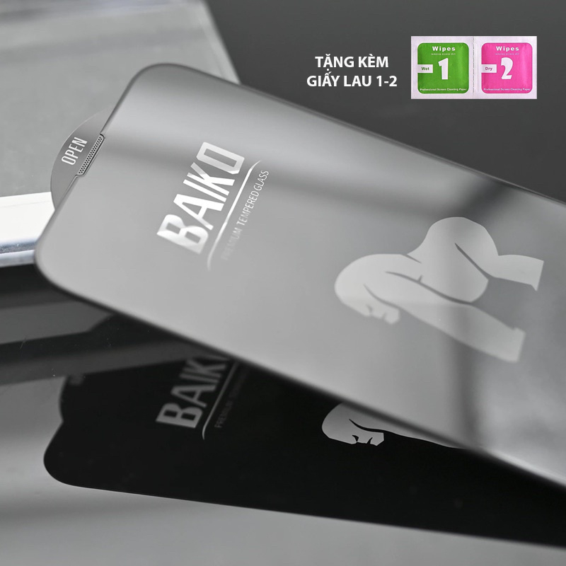 Kính cường lực iphone BAIKÔ, khung tự dán trong suốt, 21D, tự hút bụi full màn siêu dẻo, chống bụi màng loa - Panda | BigBuy360 - bigbuy360.vn