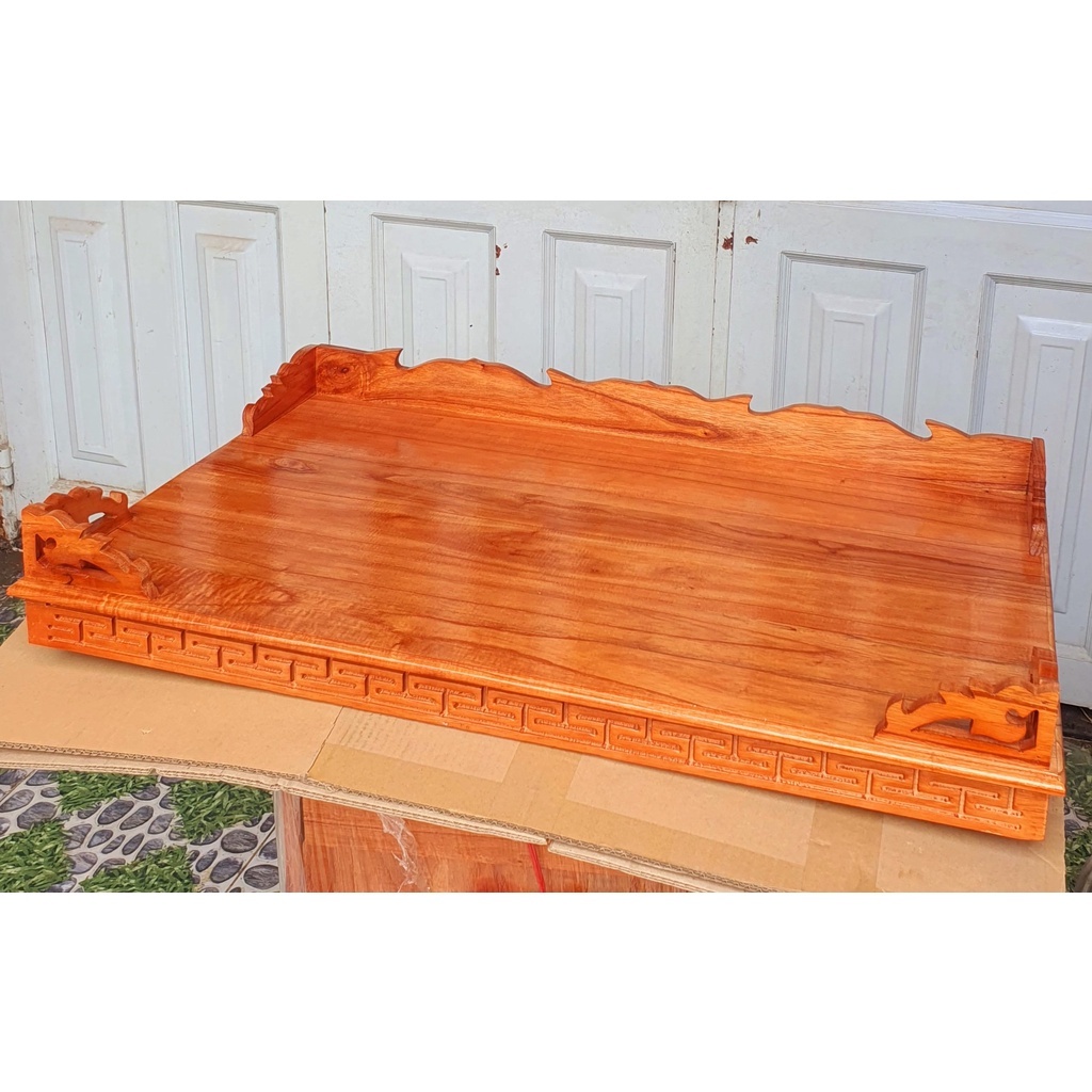 Bàn thờ treo tường gỗ xoan màu gỗ tự nhiên Kèm cặp eke -  Nhiều size (2 màu)