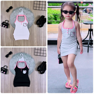 Đầm body yếm kitty dễ thương cho bé gái