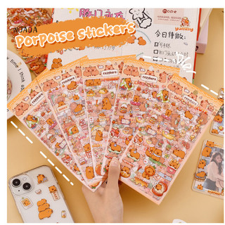 Bộ 6 Tấm Sticker Capy bara trong suốt