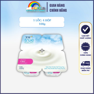 Lốc sữa chua ăn ít béo th true yogurt 100 g x 4 hộp