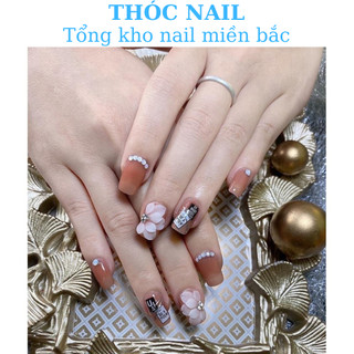 Hoa Bột nail” sét 10 bông cúc đính đá”