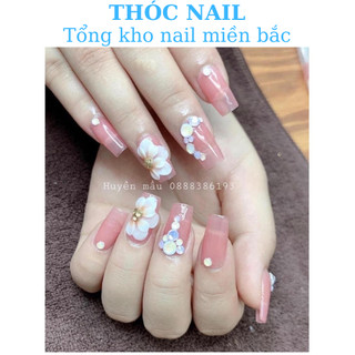 Hoa Bột nail” sét 10 bông cúc đính đá”