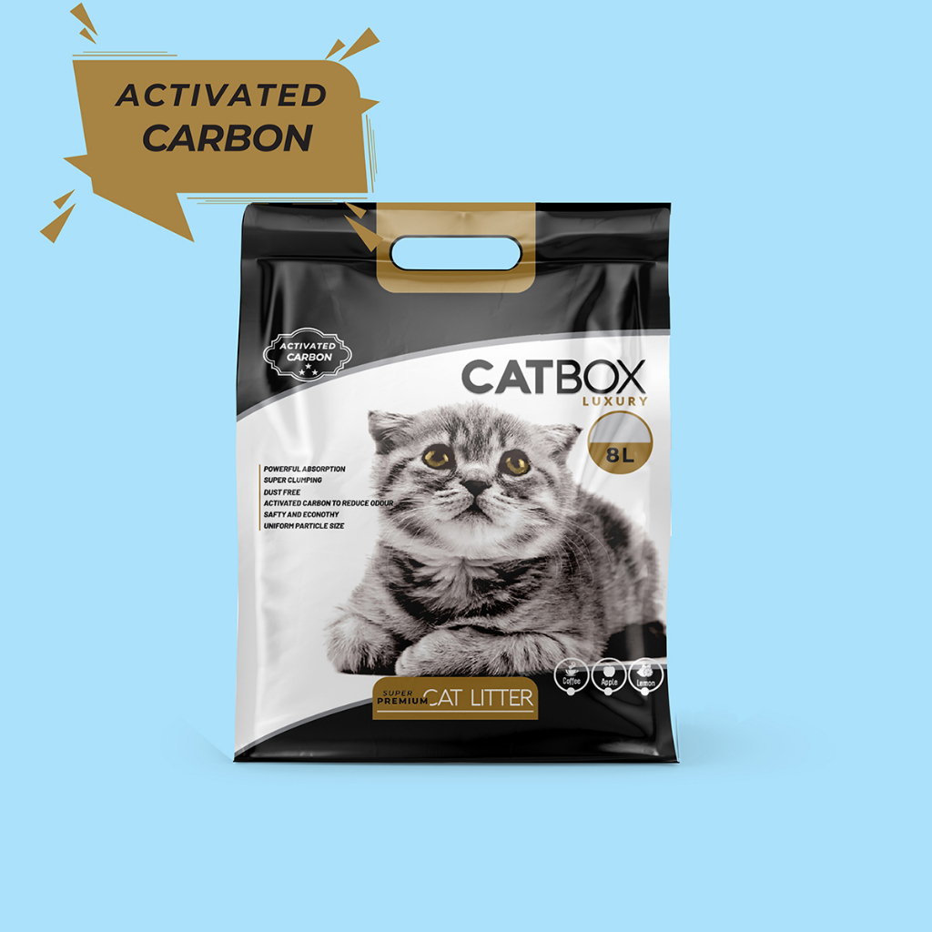Cát mèo Catbox 16L, cát vệ sinh cho mèo than hoạt tính carbon thấm hút và khử mùi Mèo nhỏ