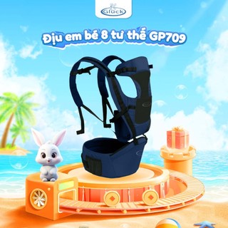 Địu em bé gluck, địu 8 tư thế, địu bé sơ sinh có tấm đỡ cổ chống gù gp-709 cho bé 3-25 tháng tuổi