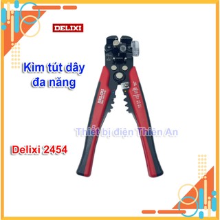 Kìm tuốt dây điện tự động Delixi 2454 3 chức năng tuốt cắt uốn dây điện đồng nhôm, kìm điện đa năng