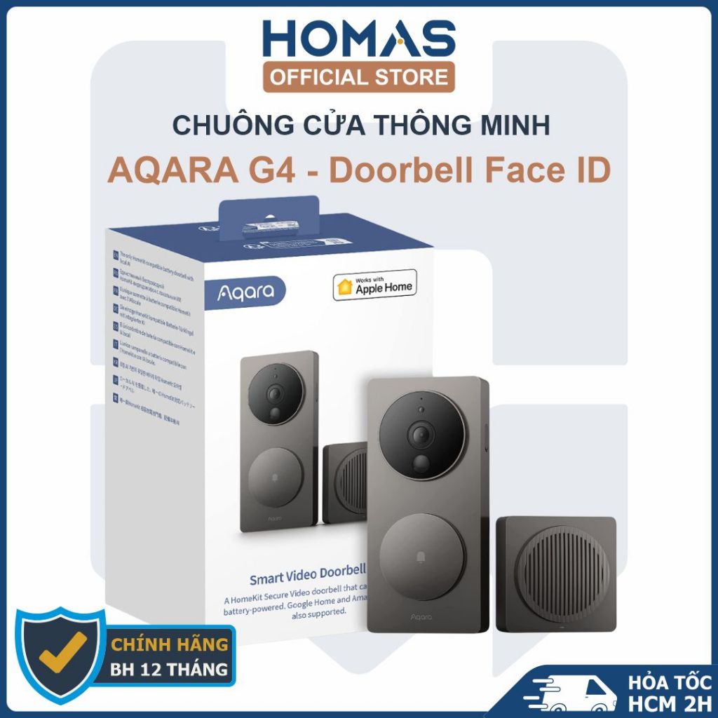 Aqara G4 - Chuông cửa thông minh, 1080p, Face ID, Apple HomeKit – Quốc Tế
