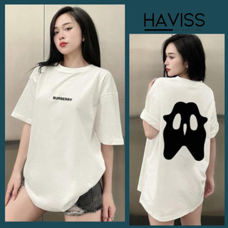 Áo thun nữ tay ngắn Haviss dáng babytee họa tiết mặt nạ 2 màu đen trắng chất vải cotton mềm mịn co giãn thấm hút mồ hôi