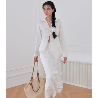 Ceci Cela - Áo lụa cột dây Silk bow top
