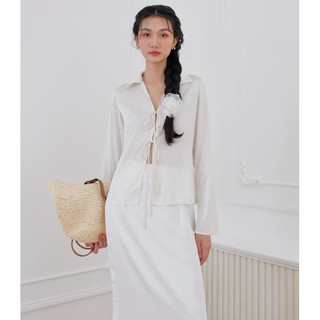 Ceci Cela - Áo lụa cột dây Silk bow top