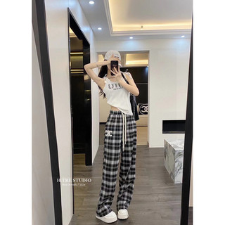 Quần xuông kẻ Ce line