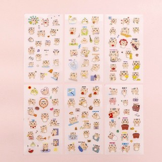 Set 6 tấm sticker dán mèo dễ thương