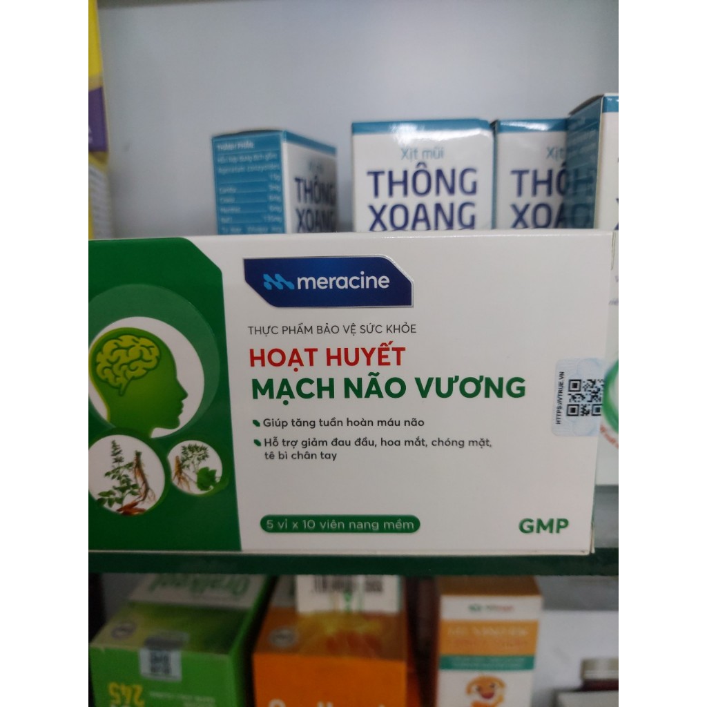Viên uống Hoạt Huyết Mạch Não Vương tăng cường tuần hoàn máu não, cải thiện đau đầu hoa mắt chóng mặt hộp 50 viên