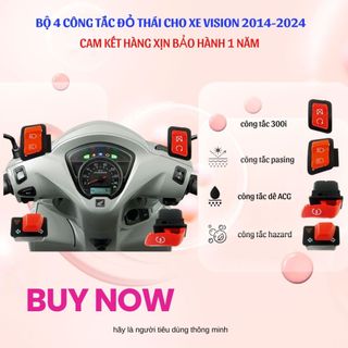 Bộ Công Tắc 4 món Màu Đỏ Kiểu SH 300i Dùng cho xe Vision 2024, Vision 2014-2023