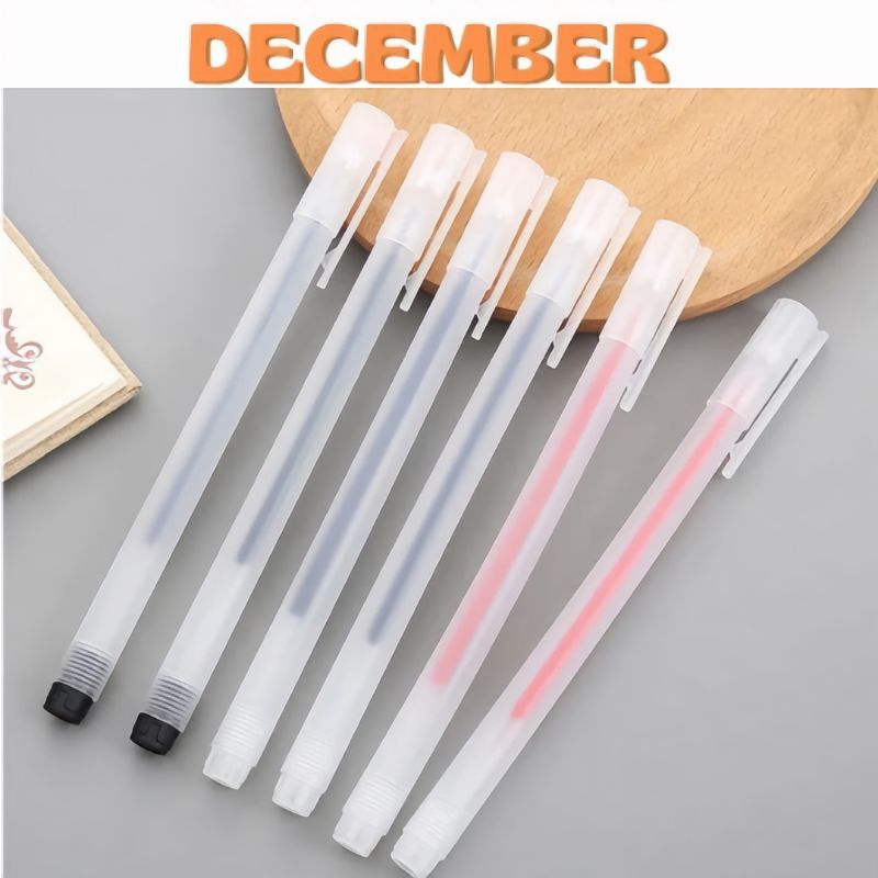 Bút Mực Gel Bút Bi Nước 0,5mm Thân Nhựa Nhám Trong Suốt DECEMBER 044