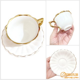 Ly chén sứ hoa mai viền vàng đĩa sứ hoa mai viền vàng mẫu mới mã CT10