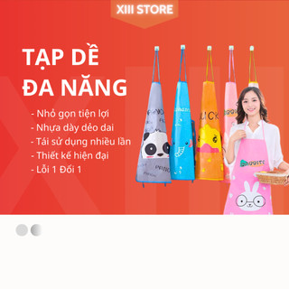 Tạp dề nhà bếp hoạt hình chống thấm nước - tạp dề vẽ màu nước cho bé