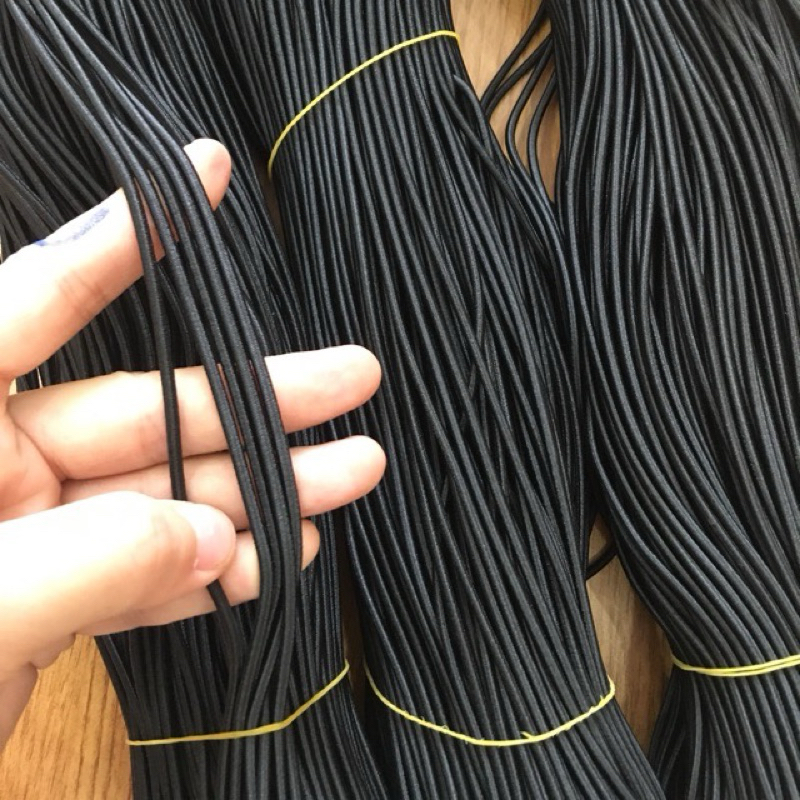 [10mét]Dây chun (thun )tròn co dãn 3mm (2,5li) làm dây buộc tóc ,buộc sổ,trắng trí quần áo váy