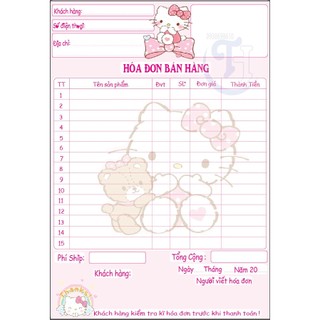 (100 tờ/quyển ) HOÁ ĐƠN BÁN HÀNG (size A5-21x14,5cm) 1 , 2 , 3 liên  giấy dày cute CÓ RĂNG CƯA XÉ