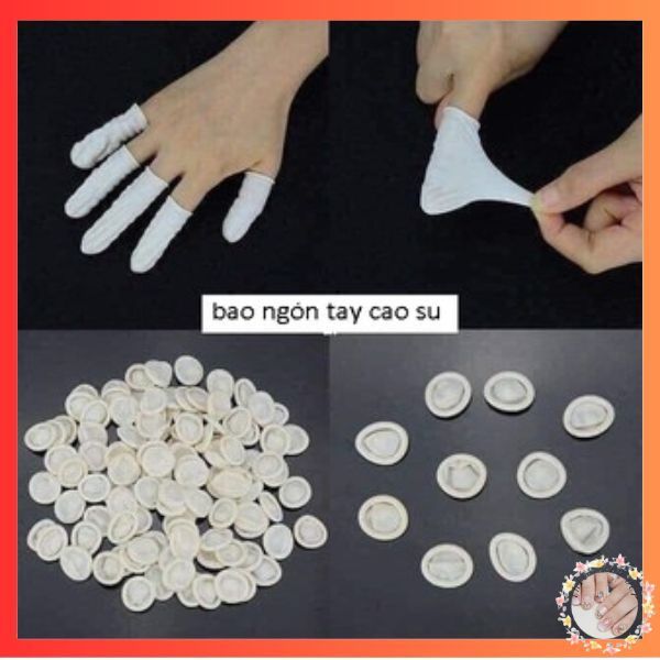 Bao ngón tay cao su ( túi 100 ngón )